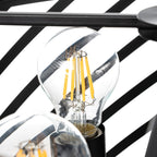Lucande Brook ceiling light, Ø 16 in, 4-bulb, black/wood