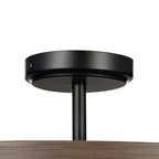 Lucande Brook ceiling light, Ø 16 in, 4-bulb, black/wood