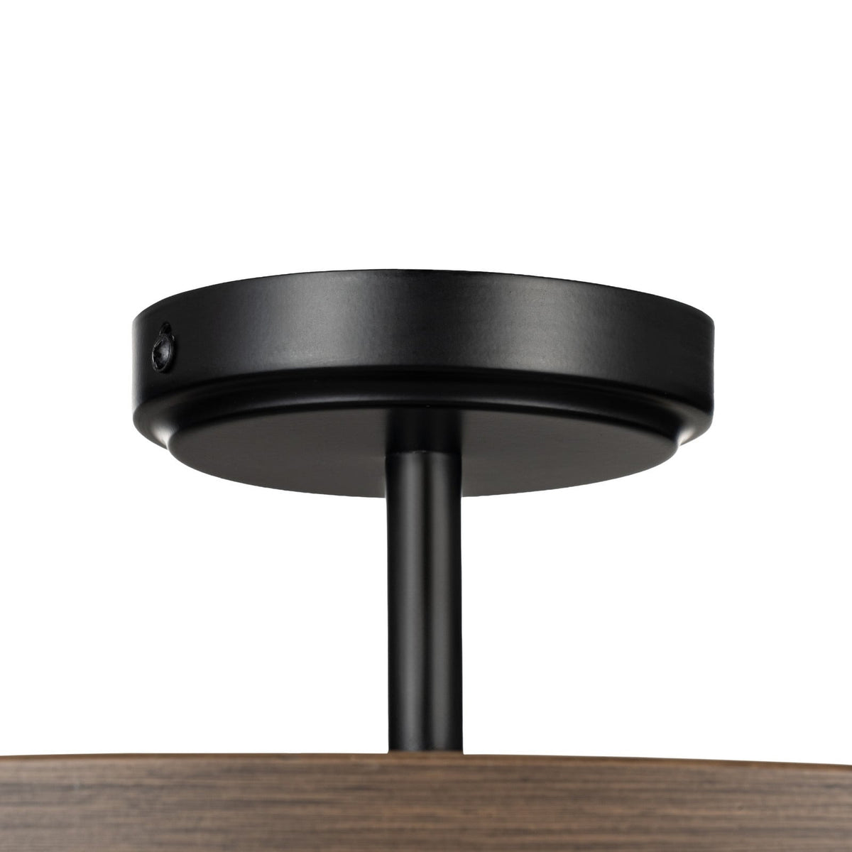 Lucande Brook ceiling light, Ø 16 in, 4-bulb, black/wood