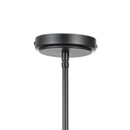 Lucande Brook pendant light, Ø 19.6 in, 5-bulb, black/wood