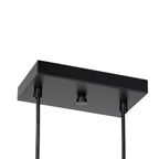 Lucande Oscar pendant light, 36 in, 4-bulb, black, glass