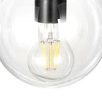 Lucande Oscar pendant light, 36 in, 4-bulb, black, glass