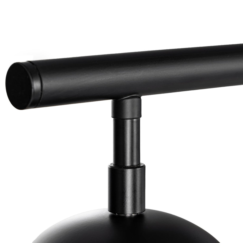 Lucande Oscar pendant light, 36 in, 4-bulb, black, glass