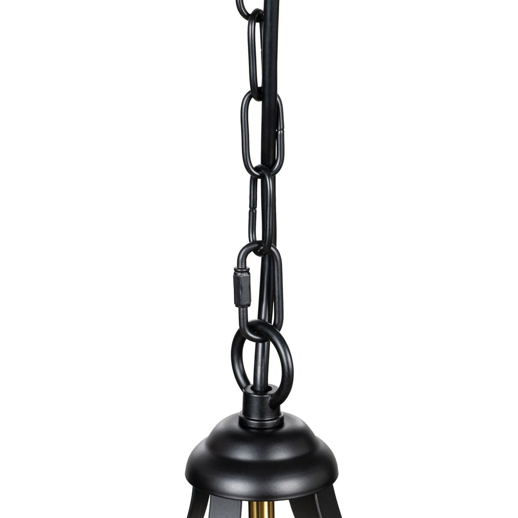 Lucande Noah pendant light, 1-bulb, 10 in, black, metal