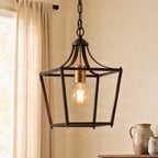 Lucande Noah pendant light, 1-bulb, 10 in, black, metal