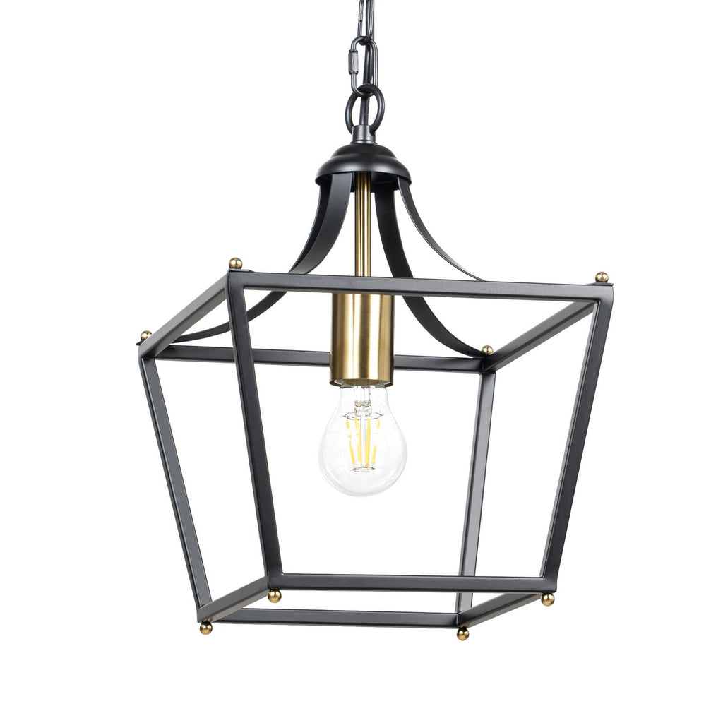 Lucande Noah pendant light, 1-bulb, 10 in, black, metal