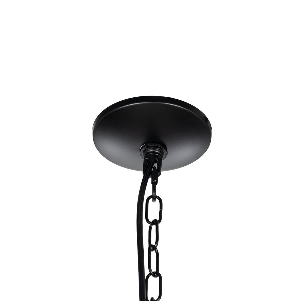 Lucande Noah pendant light, 1-bulb, 10 in, black, metal