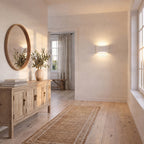 Lucande Heiko wall light, up/down, plaster, white, height 4.7 in