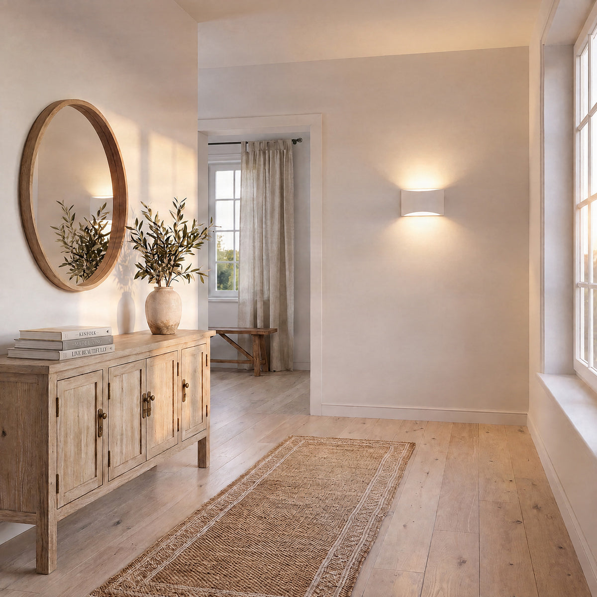 Heiko 4 3/4" White Plaster Wall Sconce
