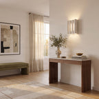 Lucande Novali wall lamp, white, plaster, up/down, height 10.2 in