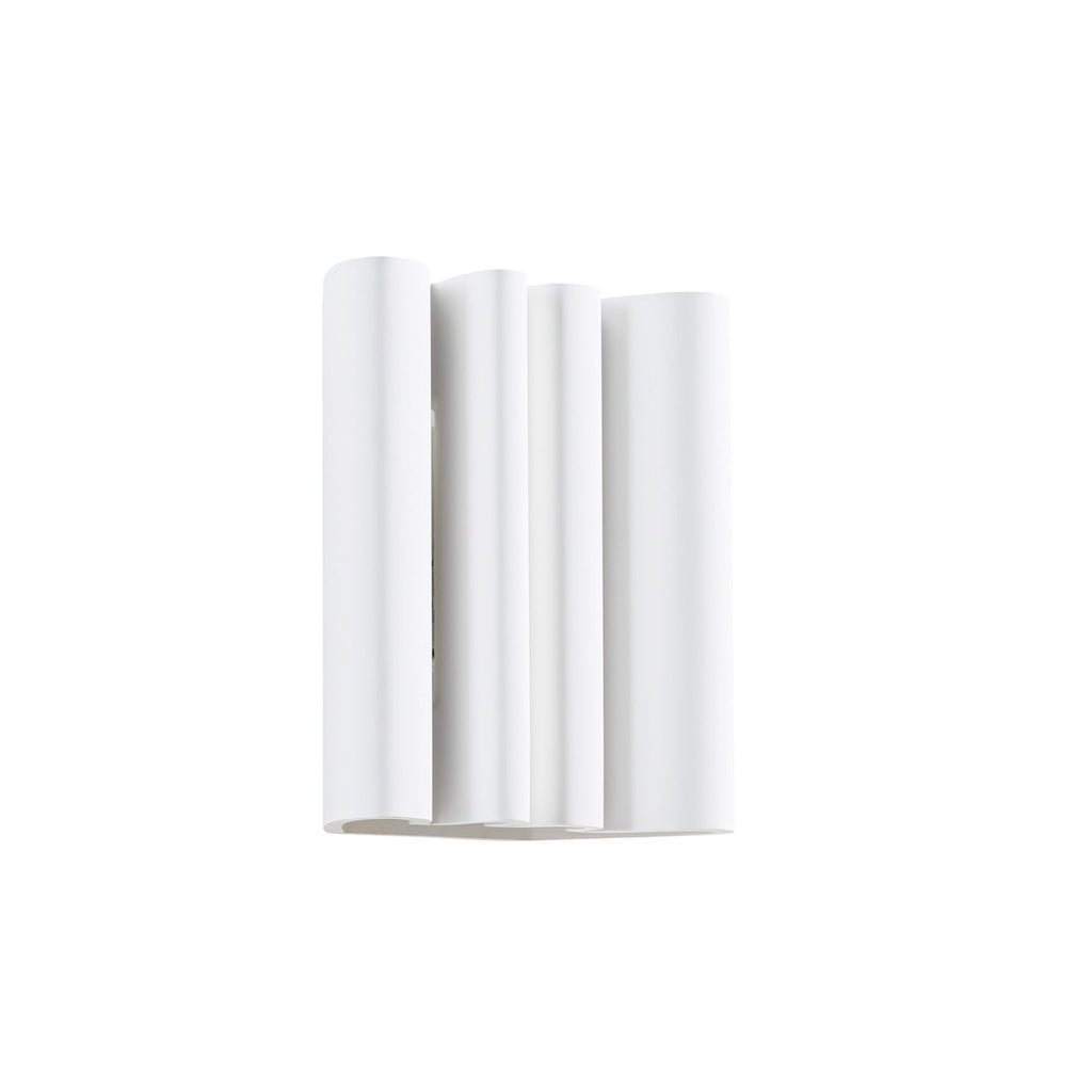 Lucande Novali wall lamp, white, plaster, up/down, height 10.2 in