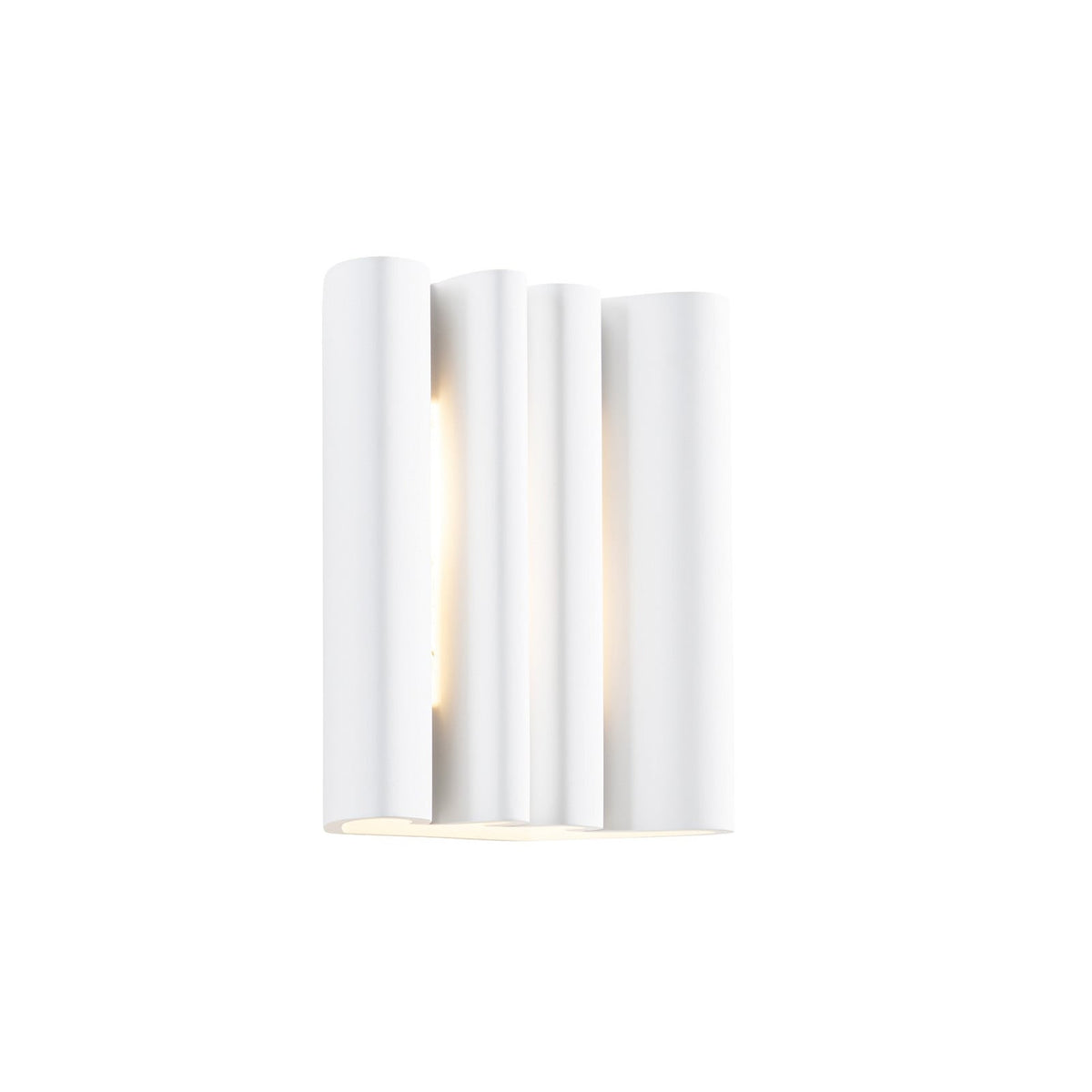 Lucande Novali wall lamp, white, plaster, up/down, height 10.2 in