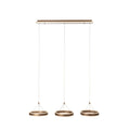 Lucande Kolo LED hanging light, 44 in, 3-bulb, brown, dimmable