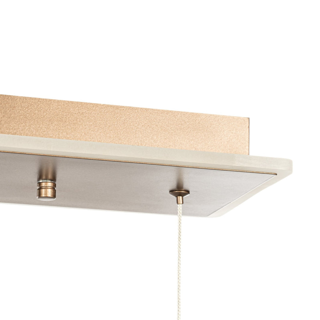 Lucande Kolo LED hanging light, 44 in, 3-bulb, brown, dimmable