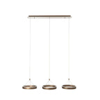 Lucande Kolo LED hanging light, 44 in, 3-bulb, brown, dimmable