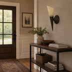 Lucande Alva wall light, rust, glass, height 11.34 inches