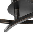 Lucande Della ceiling light, black, 19.6 in, 3-bulb, glass