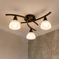 Della 19 3/4" Black Glass Ceiling Light