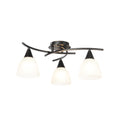 Lucande Della ceiling light, black, 19.6 in, 3-bulb, glass