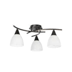 Lucande Della ceiling light, black, 19.6 in, 3-bulb, glass