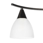 Lucande Della ceiling light, black, 19.6 in, 3-bulb, glass