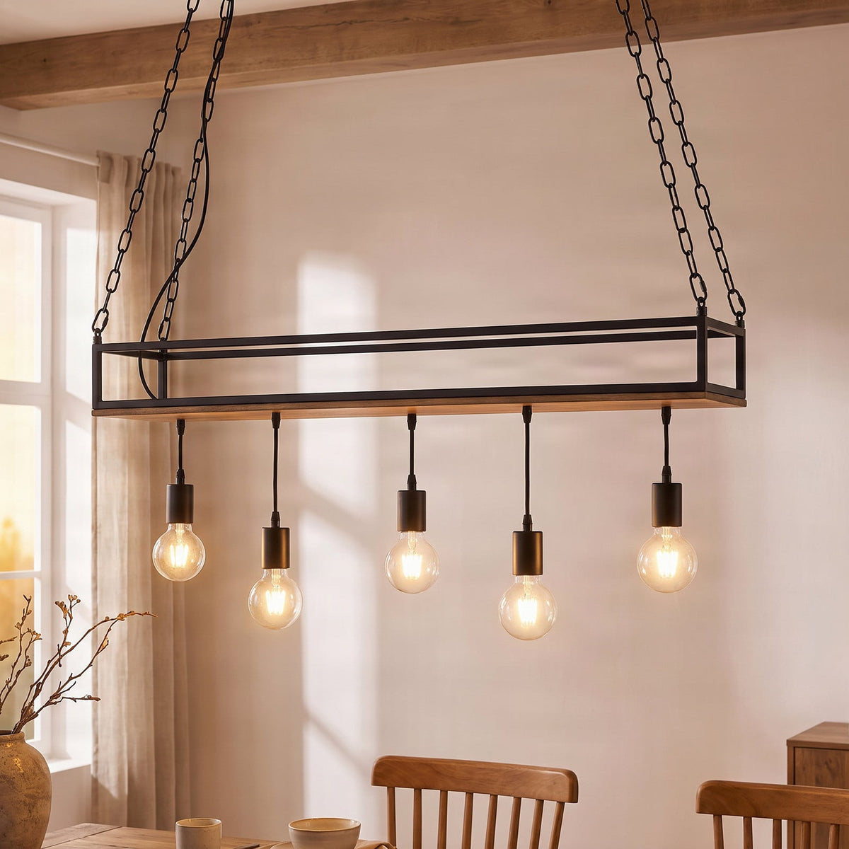 Kirista 39 1/2" Black Pendant Light