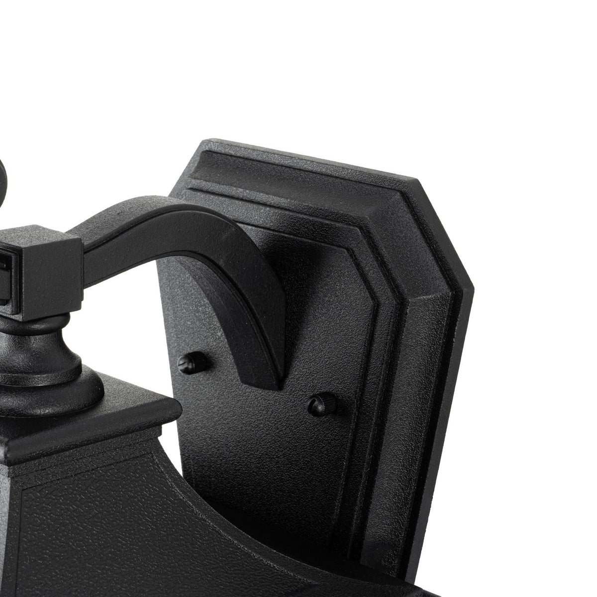 Lucande James outdoor wall light, black, 15.4 in, glass