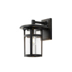 Lucande Ethan outdoor wall light, black, 11.6 in, metal