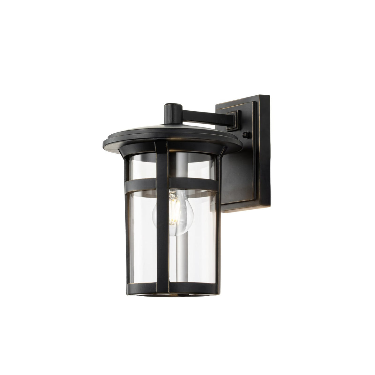 Lucande Ethan outdoor wall light, black, 11.6 in, metal