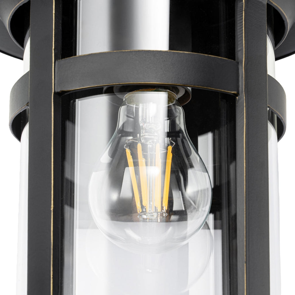 Lucande Ethan outdoor wall light, black, 11.6 in, metal