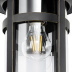Lucande Ethan outdoor wall light, black, 11.6 in, metal