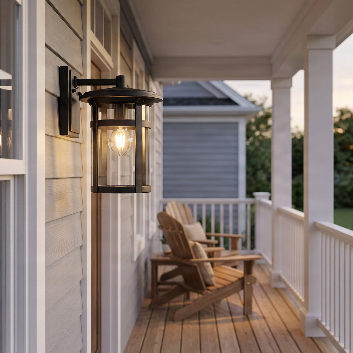 Lucande Ethan outdoor wall light, black, 11.6 in, metal