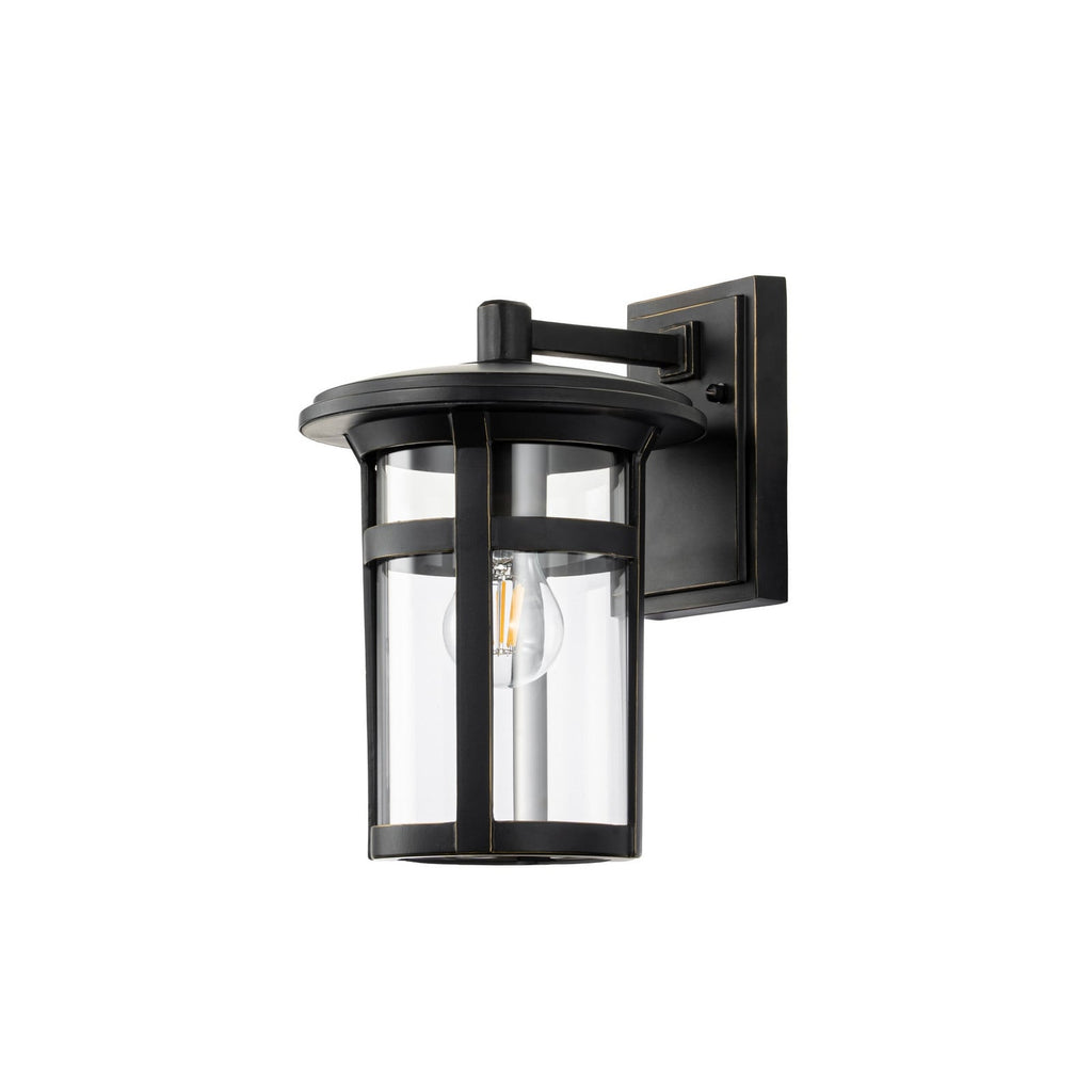 Lucande Ethan outdoor wall light, black, 11.6 in, metal