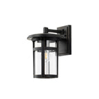 Lucande Ethan outdoor wall light, black, 11.6 in, metal