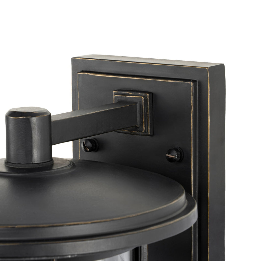Lucande Ethan outdoor wall light, black, 11.6 in, metal