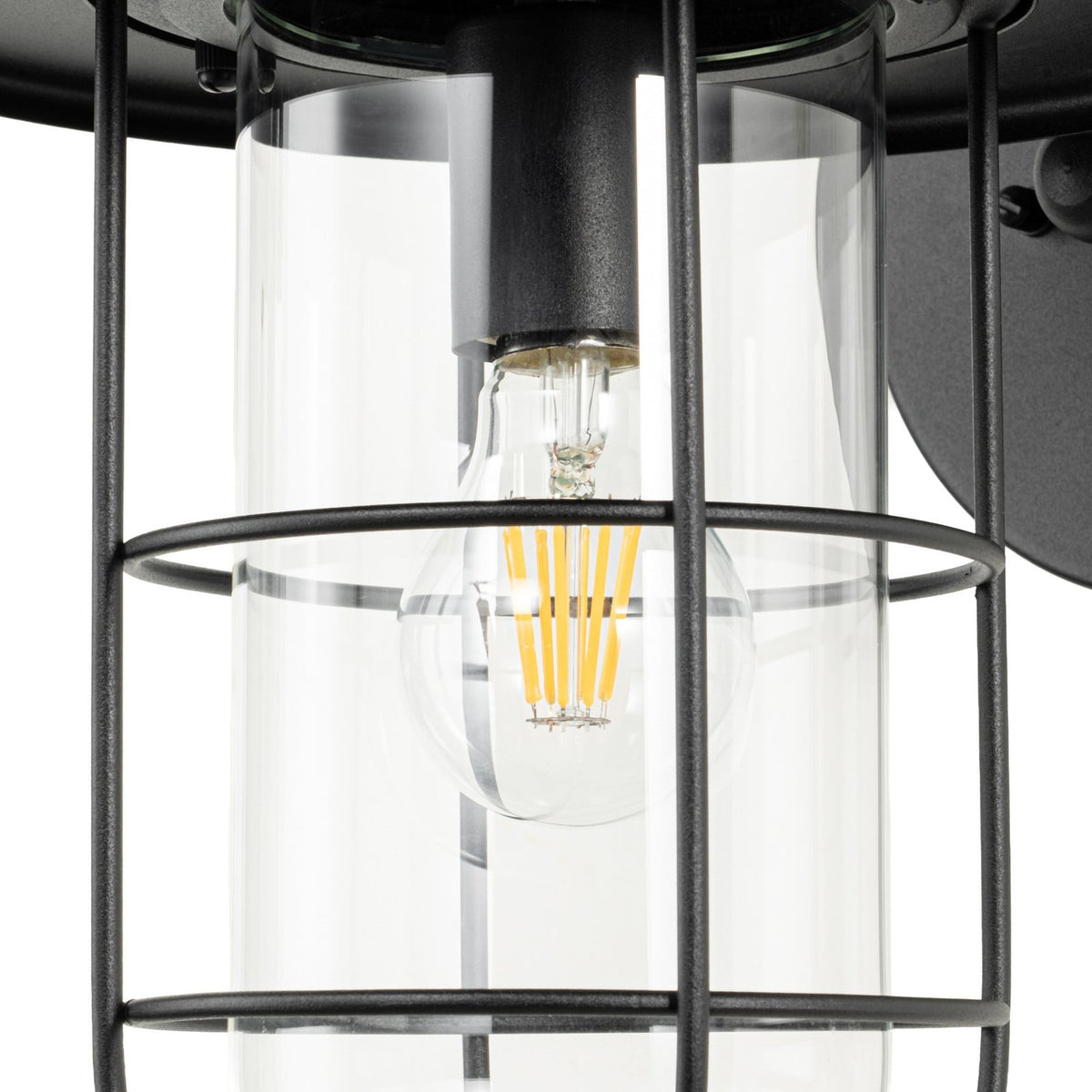 Lucande Oliver Outdoor Wall Light, black, 17.5 in, metal