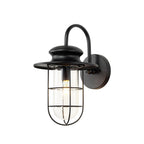 Lucande Oliver Outdoor Wall Light, black, 17.5 in, metal