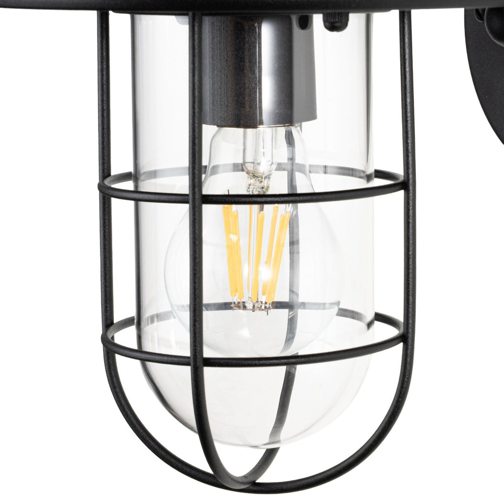Lucande Oliver outdoor wall light, black, 11.7 in, metal