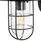 Lucande Oliver outdoor wall light, black, 11.7 in, metal