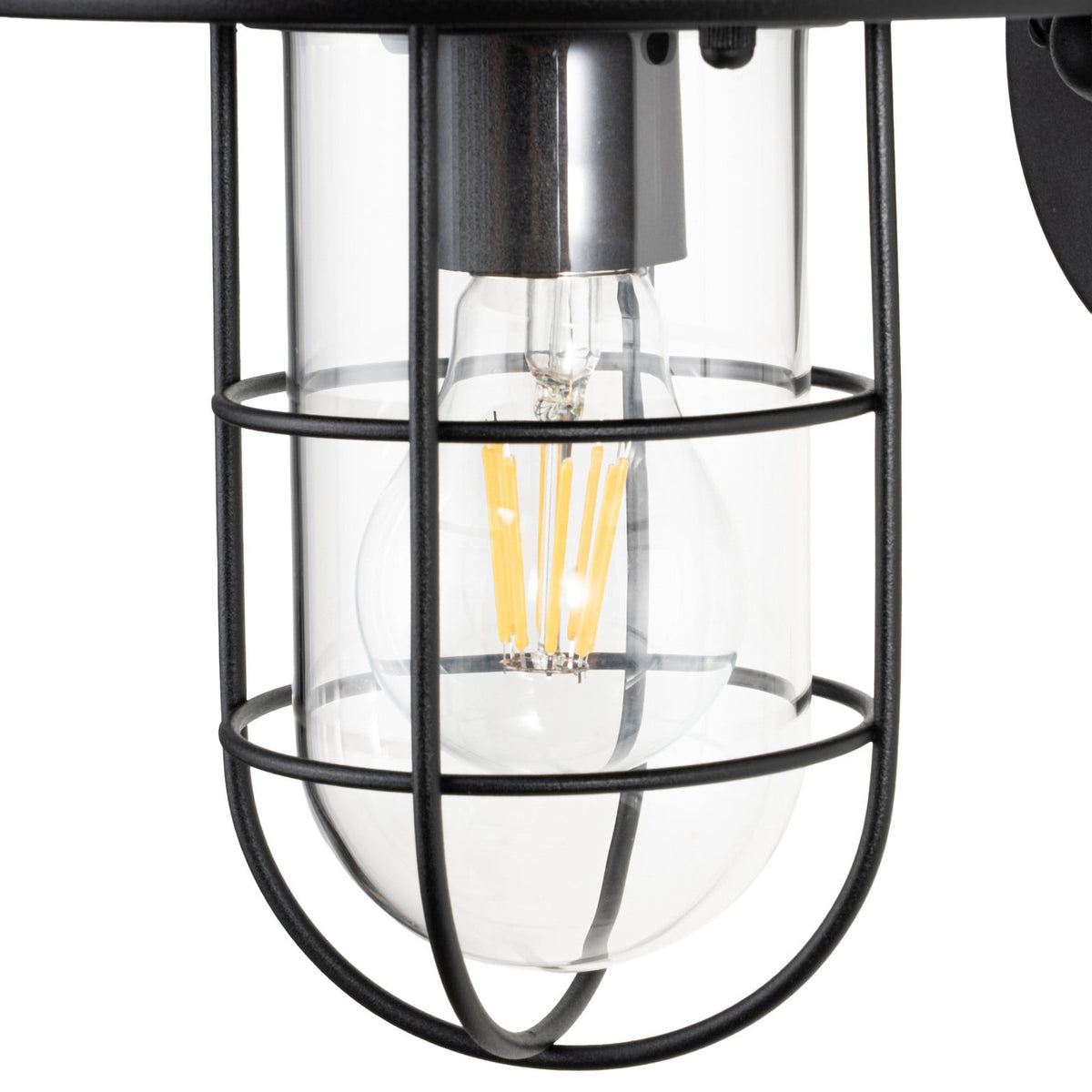 Lucande Oliver outdoor wall light, black, 11.7 in, metal
