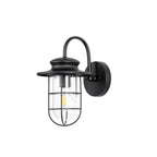 Lucande Oliver outdoor wall light, black, 11.7 in, metal