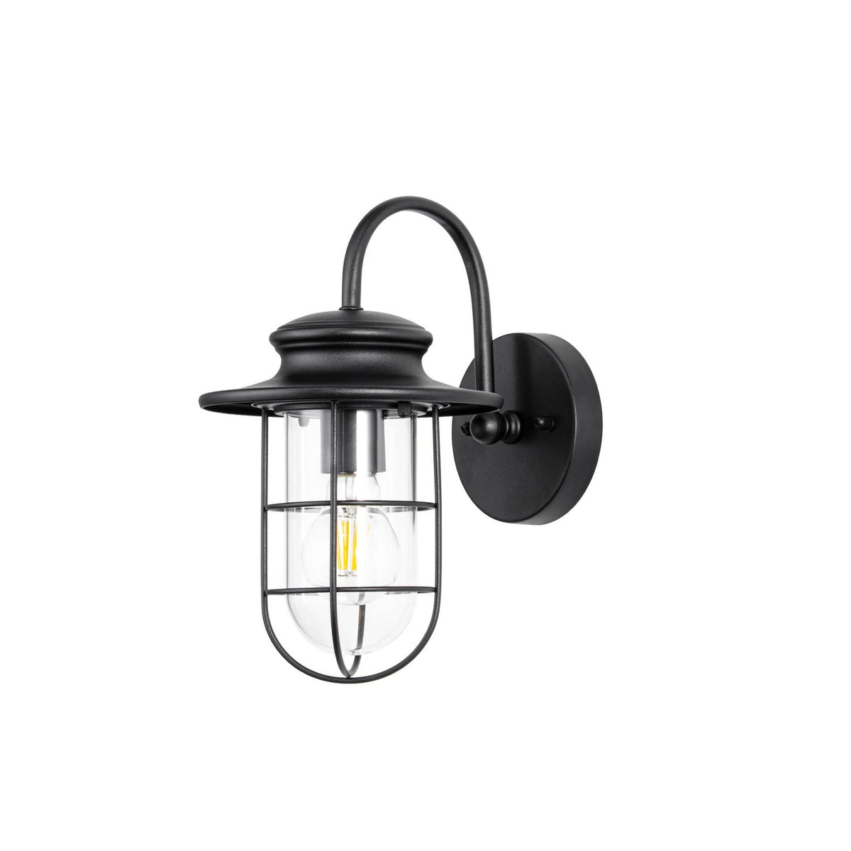 Lucande Oliver outdoor wall light, black, 11.7 in, metal