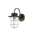Lucande Oliver outdoor wall light, black, 11.7 in, metal