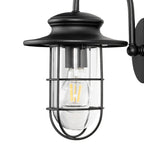 Lucande Oliver outdoor wall light, black, 11.7 in, metal
