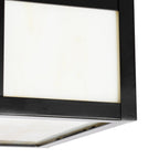 Lucande Aiko outdoor ceiling light, angular, black, metal/glass