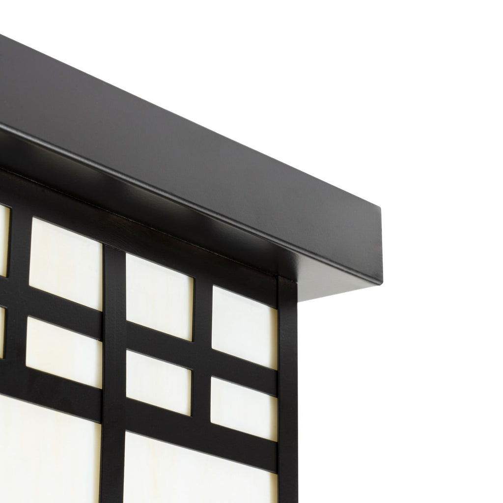 Lucande Aiko outdoor ceiling light, angular, black, metal/glass