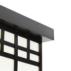 Lucande Aiko outdoor ceiling light, angular, black, metal/glass