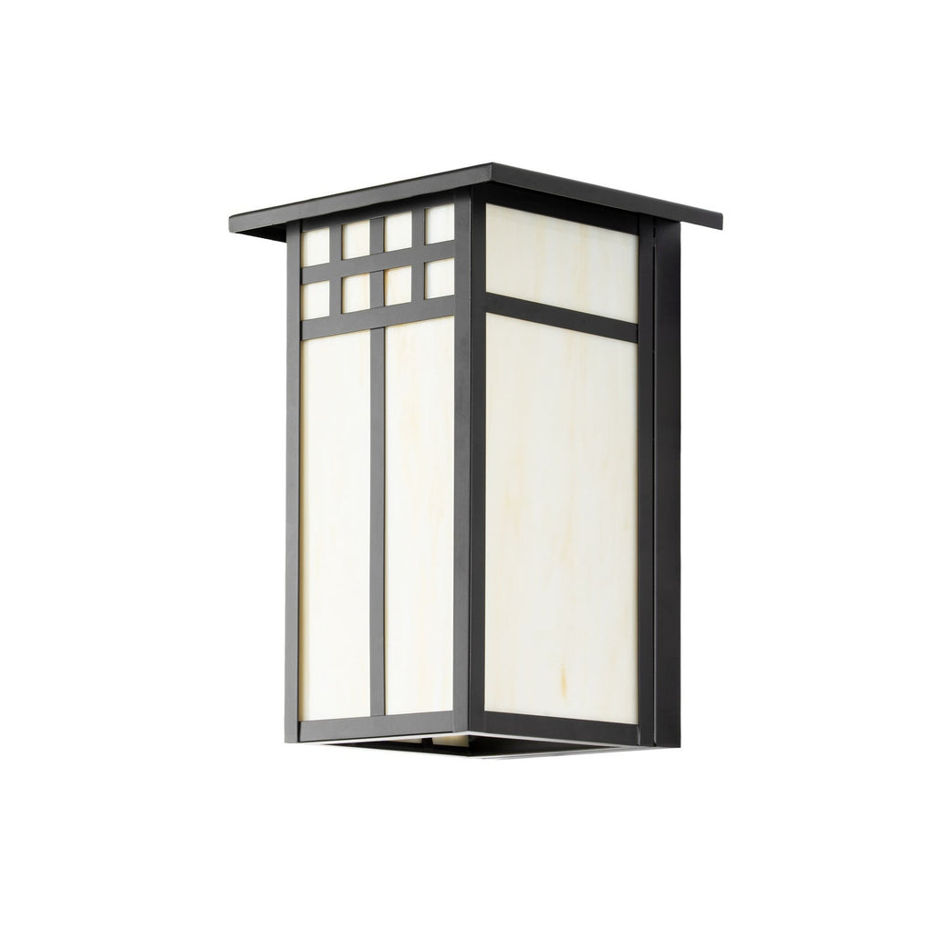 Lucande Aiko outdoor wall light, angular, black, metal/glass