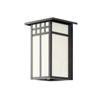 Lucande Aiko outdoor wall light, angular, black, metal/glass