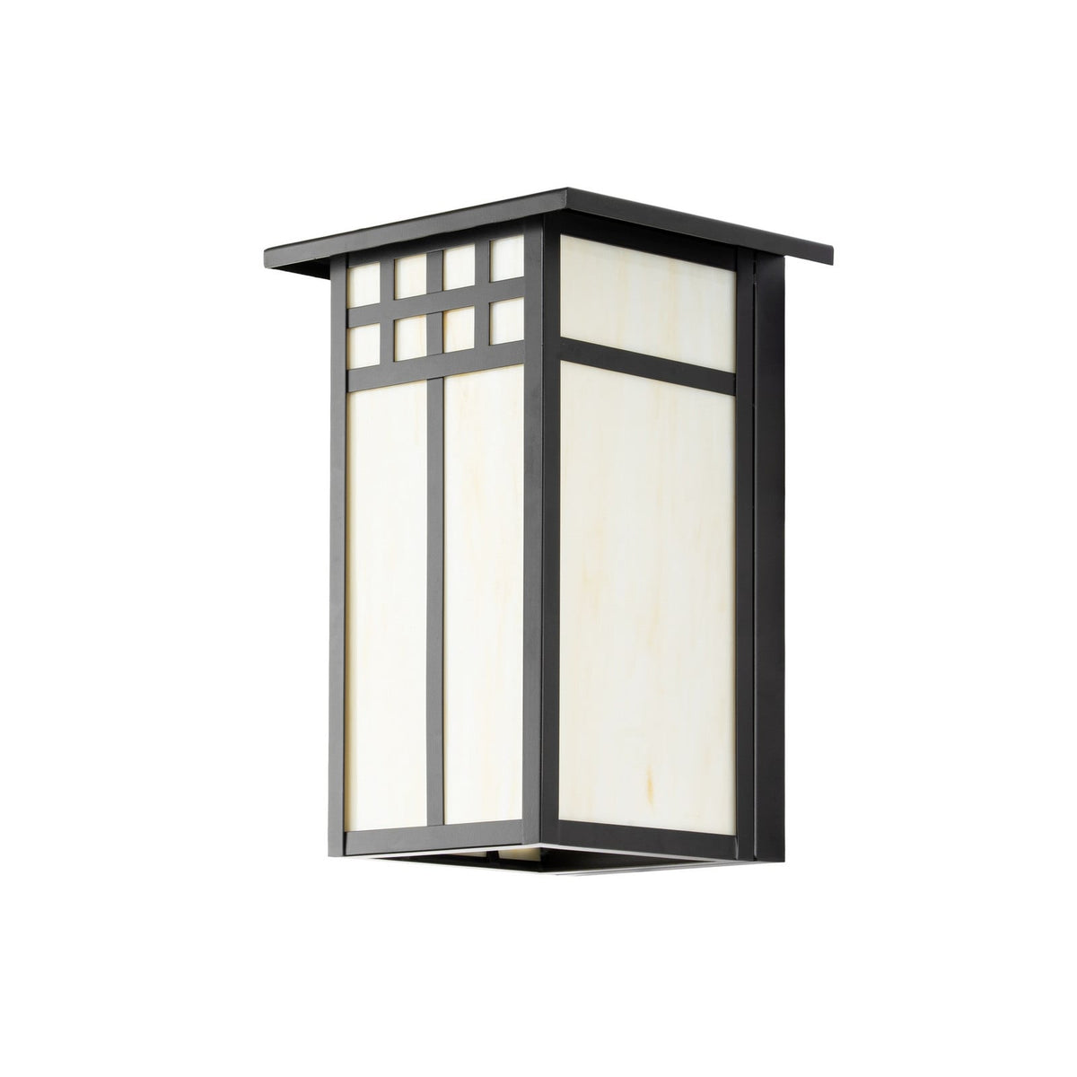 Lucande Aiko outdoor wall light, angular, black, metal/glass